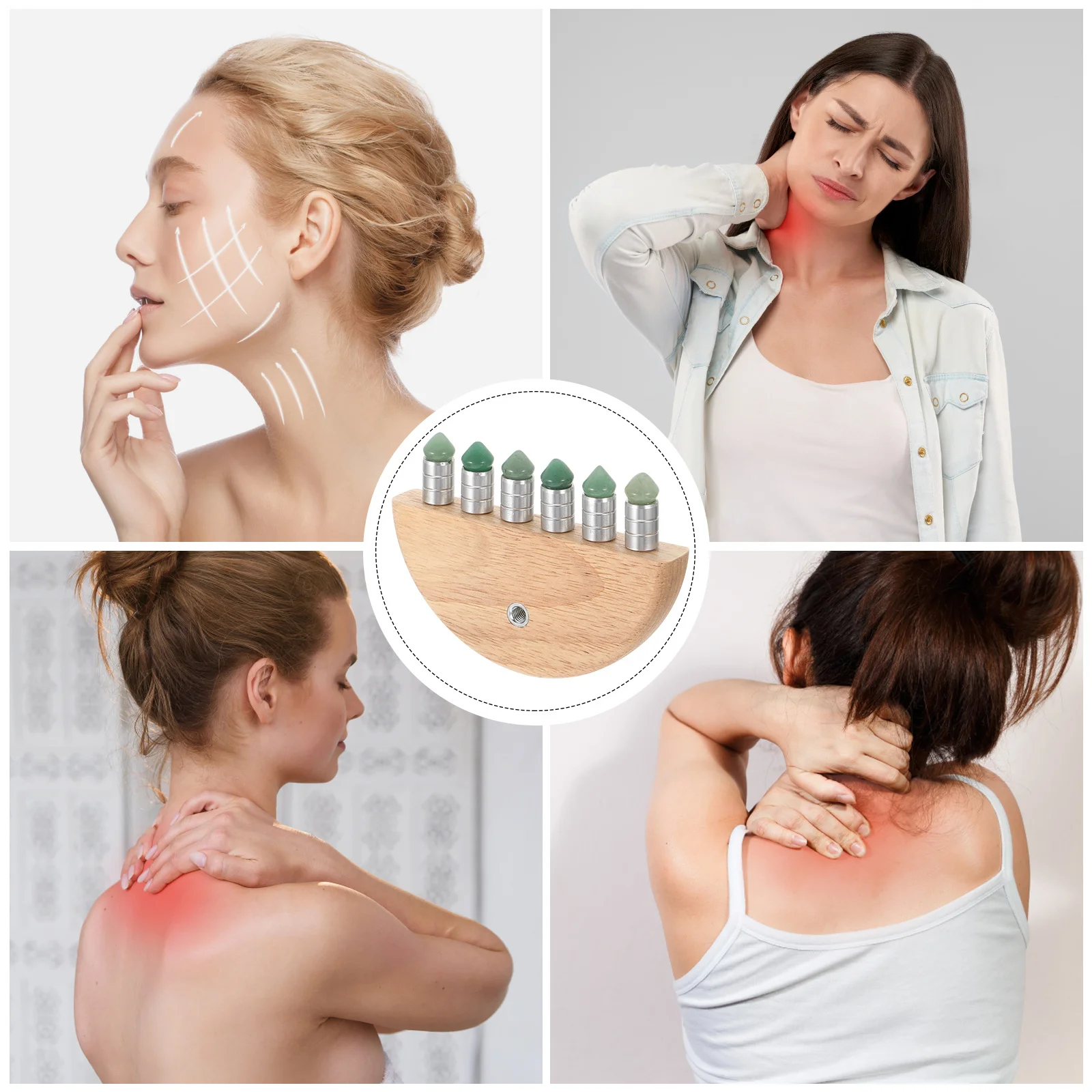 

1Pcs Jade Scraping Board Massage Scraper Small Size Smooth Edge Massage Tool for Neck Back Hands Body Home Massaging Plate