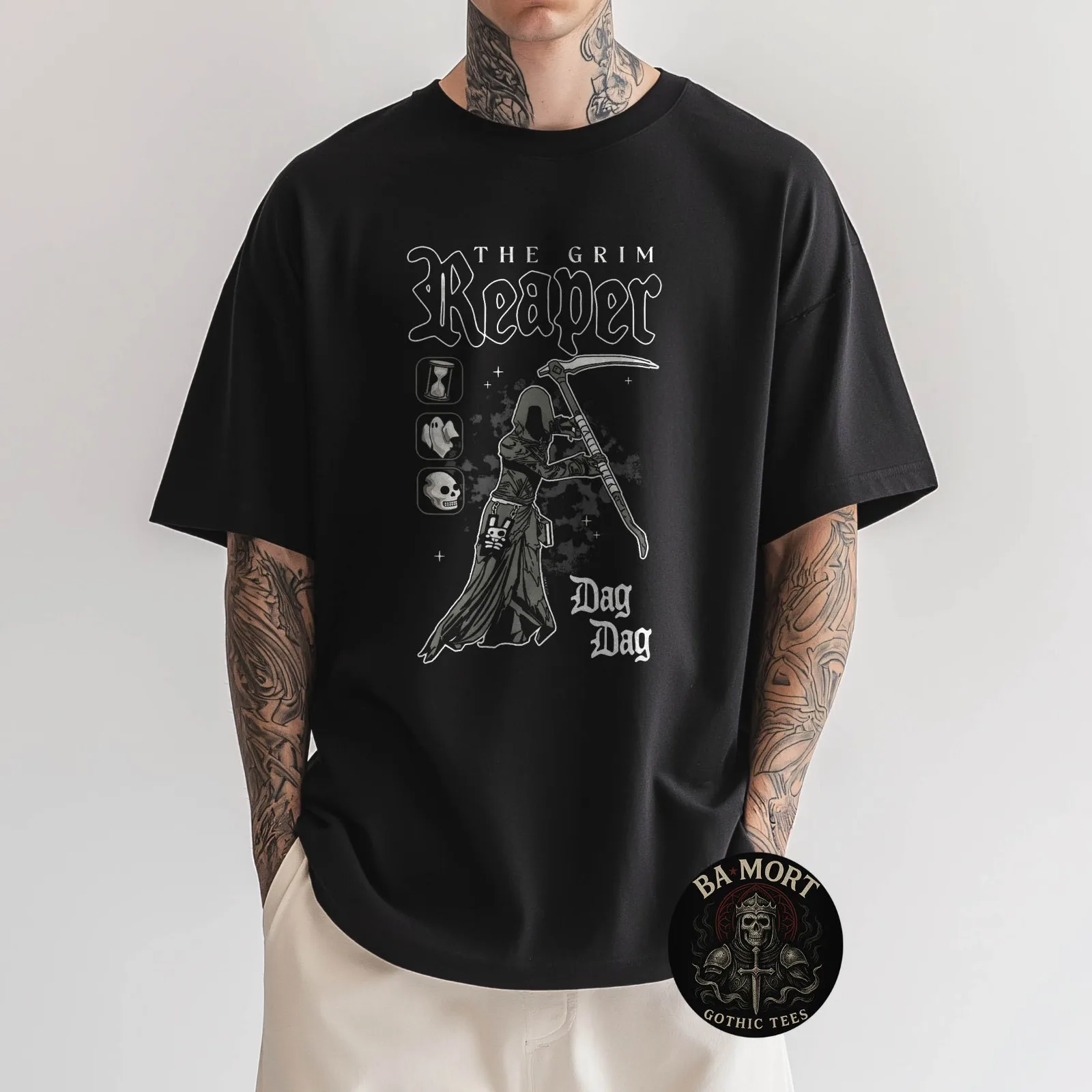 Gothic Grim Reaper Goodbye Video Game T-Shirt