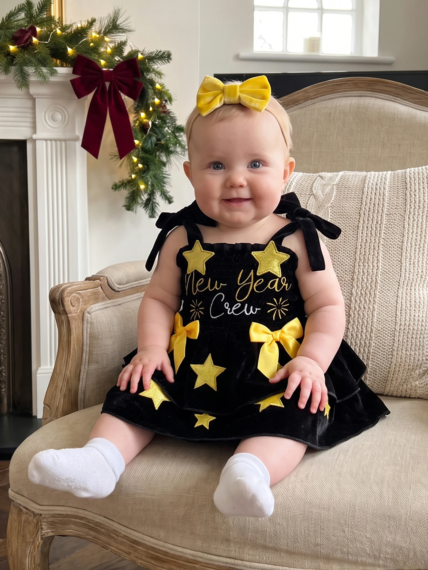 Dress New-Year-Outfits Headband Girl Sleeveless Bowknot Outfits Sleeveless Girl New With Headband Latest