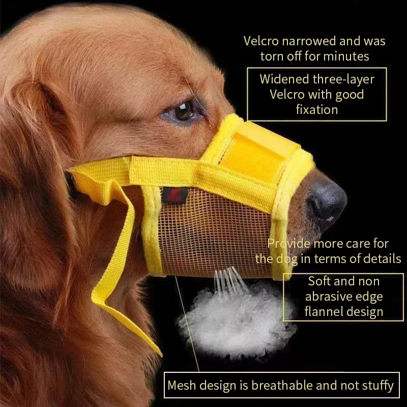 Anti Barking Dog Muzzle For Small Large Dogs Adjustable Mesh Breathable Pet Mouth Muzzles For Dogs Nylon Straps Dog Accessories