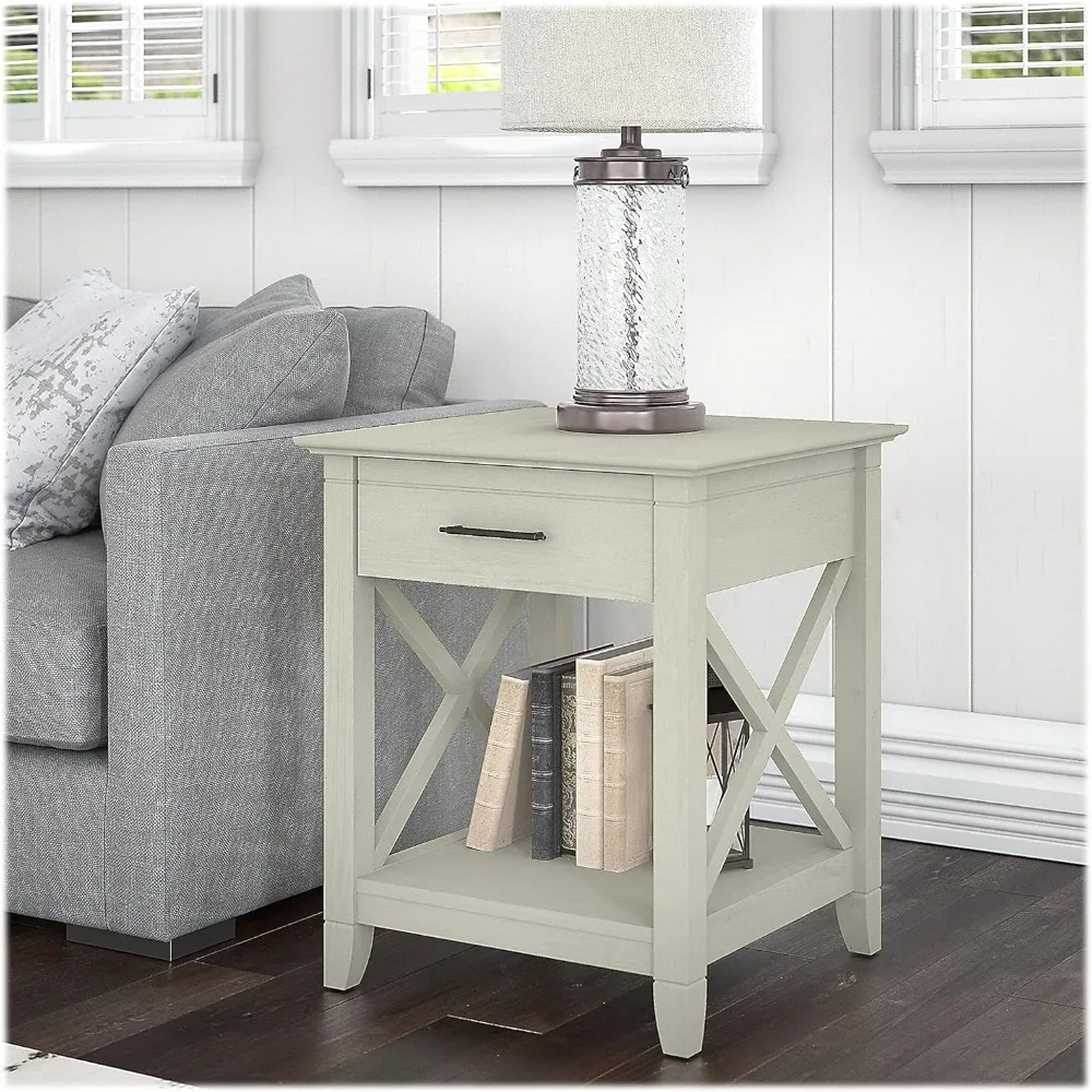 20-Inch x 20-Inch End Table, Linen White Oak