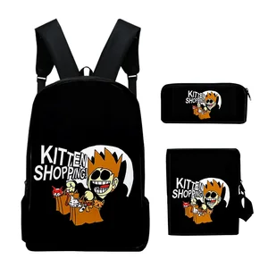 Eddsworld-3d yazıcılı okul sırt çantası, 3 adet/takım, okul için, dizüstü bilgisayar, dizüstü bilgisayar sırt çantası, omuzdan askili çanta, kalem kutusu 8 en çok satılan, eddsworld sırt çantası-no. 4