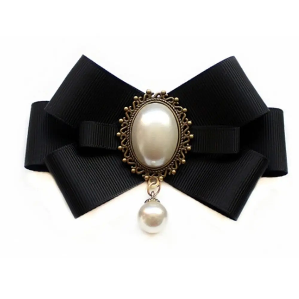 Collar Bowtie for School Costume Wedding Ribbon Tie Imitation Pearl JK uniform Tie JK Bow Tie Neck Ties Ribbon Brooches Cravat