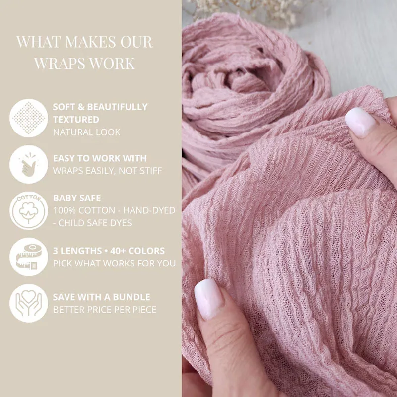 1pcs/ Newborn Photography Wrap Soft Bubble Gauze Fabric for Baby Photo Shoot Props Stretch Crinkle Swaddling Blanket for Newborn