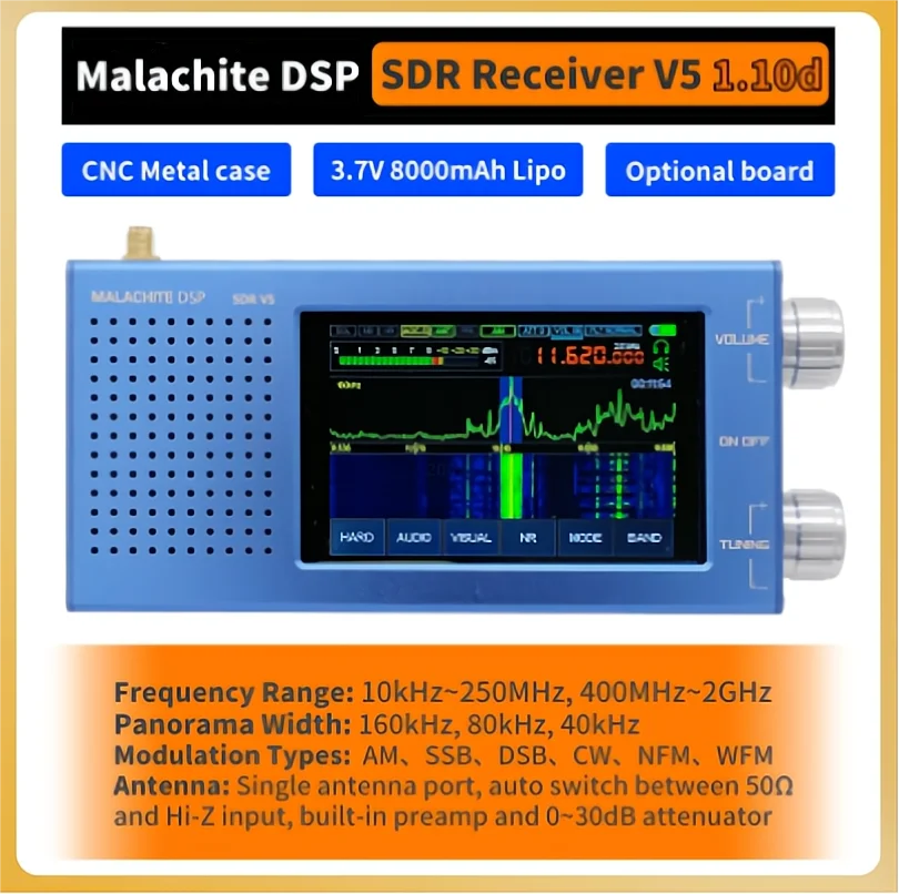 New Malachite SDR DSP Radio Receiver V5 With Option 1.10d Firmware Radio Shortwave