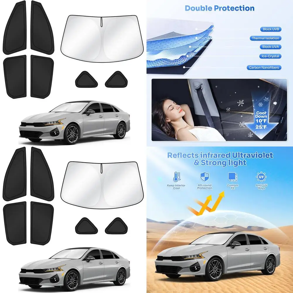 

Windshield & Side Window Sunshades for 2025-2026 K4, 7-Piece Set, Black, for Privacy & Cooling