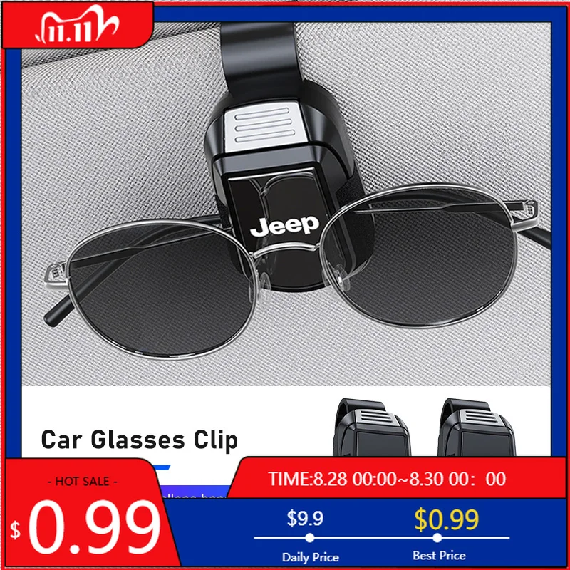 Cup Holders Car Glasses Clip Sun Visor Card Holder Ticket Clamp For Jeep Grand Cherokee Wrangler JK Gladiator Compass Renegade W