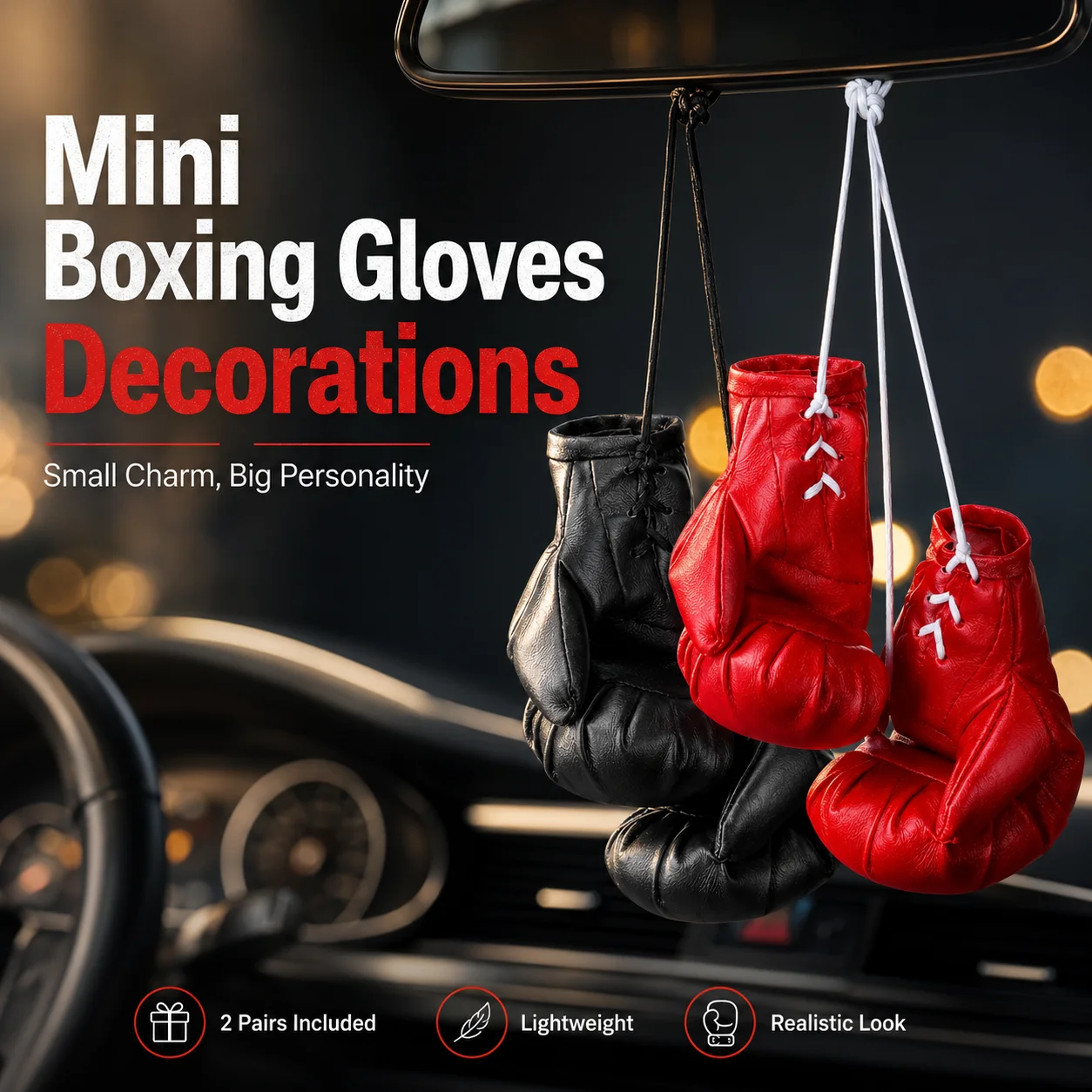 1 Pairs Mini Boxing Gloves Car - огляд і ціна Car Accessories Walmart