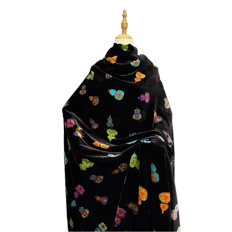 高品質の新しいシルクベルベットジャカード桑生地メーターによる衣料用デジタルプリントドレスチャイナブラウスイブニングドレス