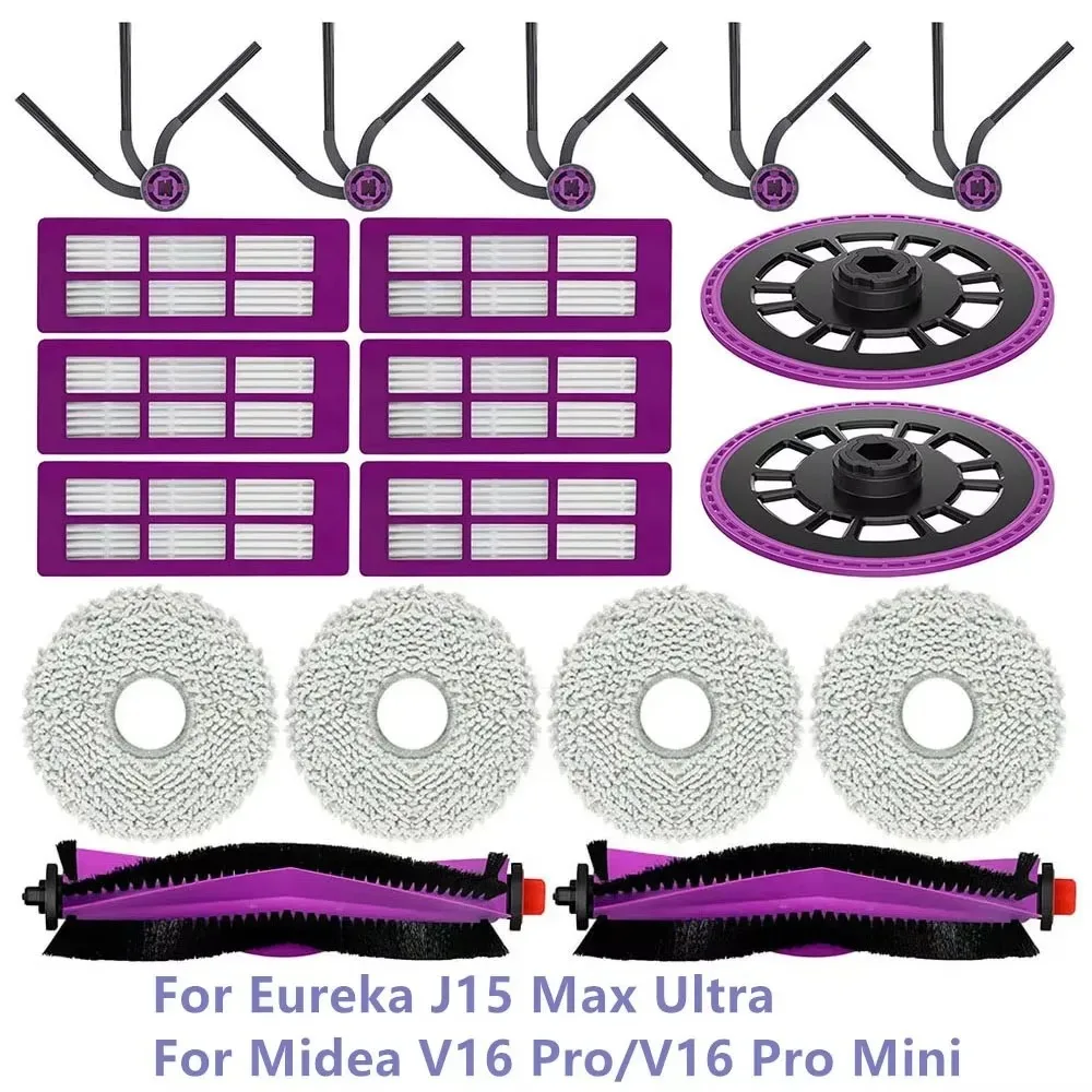 Mop Cloth Holr Roller Brush For Mia V16 Pro/V16 Pro Mini Hepa Filter Si Brushes For Eureka J15 Max