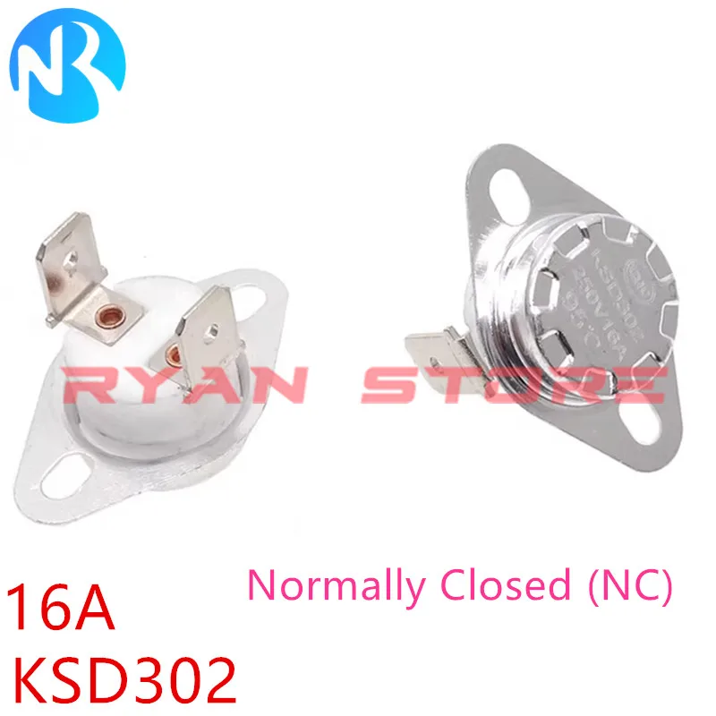 2PCS KSD302 10A 16A 250V 0-300 Degree KSD301 Normally Closed Temperature Switch Thermostat 0C 10C 110C 130C 150C 180C 300C