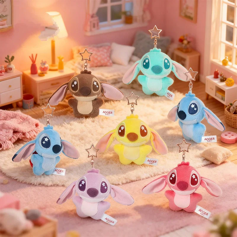 جديد ديزني غرزة قوس قزح كاندي فول سلسلة أفخم دمية kawaii على ظهره سستة أفخم المفاتيح الديكور القطن دمية هدية عيد