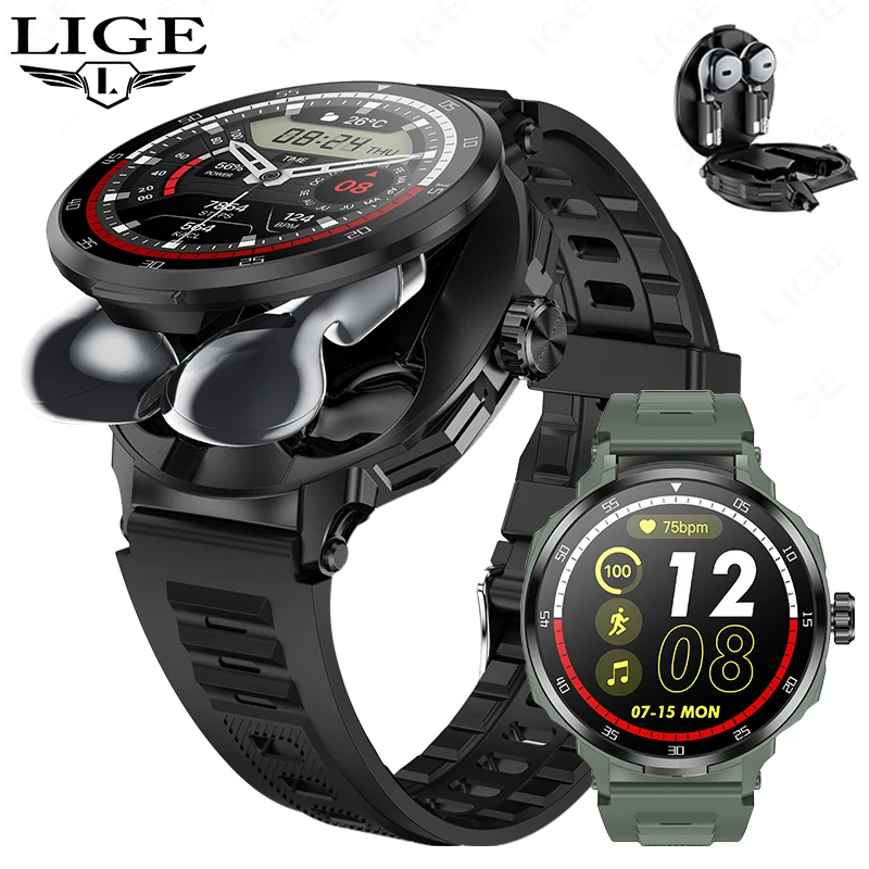 

Новые наушники TWS 2 в 1, умные часы с беспроводными наушниками NFC, Bluetooth-телефонные звонки, качество звука HIFI, мужские умные часы-вкладыши