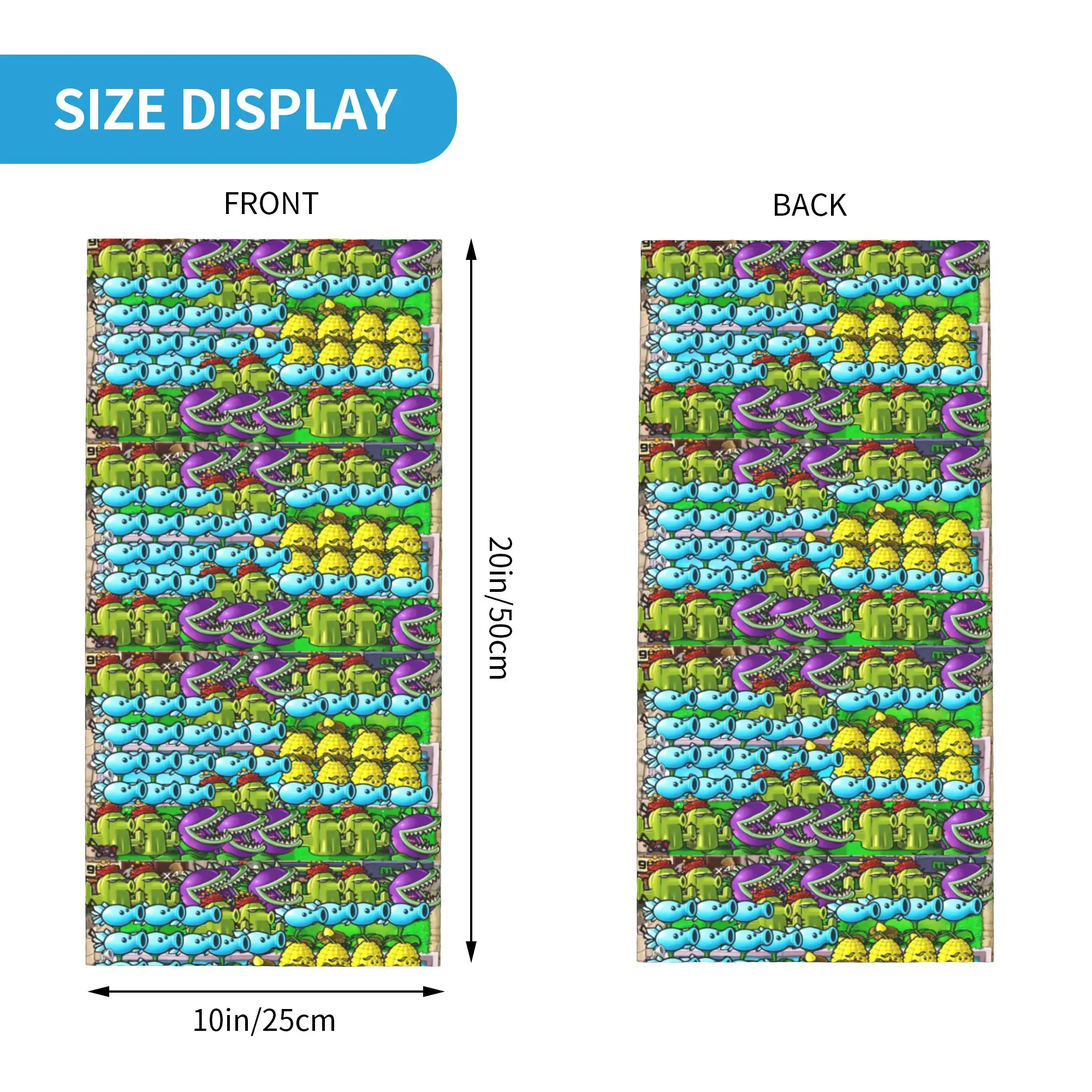 نباتات مخصصة مقابل لعبة الزومبي باندانا الرقبة الجراب للمشي لمسافات طويلة التخييم النساء الرجال التفاف وشاح بالاكلافا أكثر دفئا #2