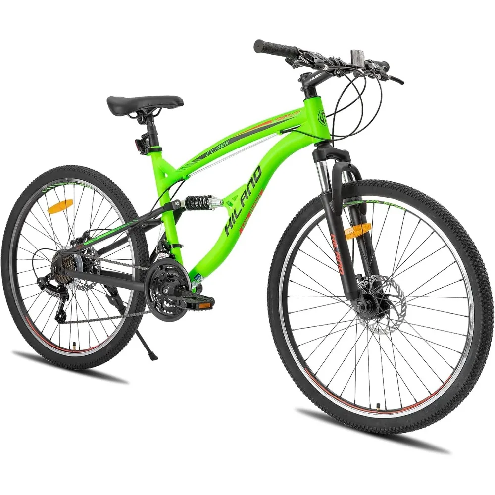 2024 New Full Suspension Mens Mountain Bike, Shimano 21 Speed, 26 Inch Wheel, Dual Disc Brake Bike