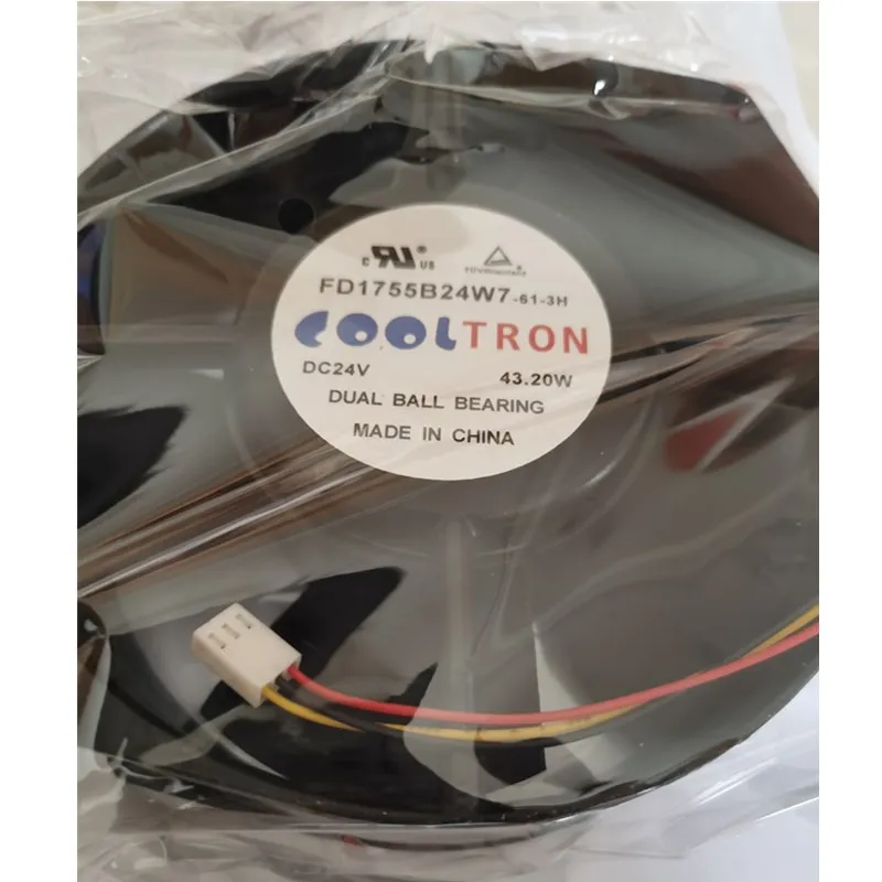 new FD1755B24W7-61-3H DC24V 7×27 7*27 43.2W  cooling fan 3 months warranty 3 wire leading