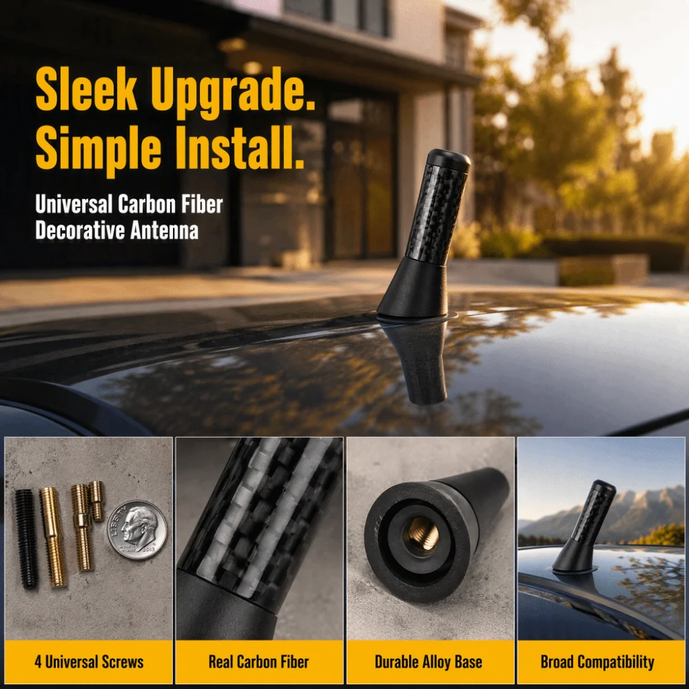 Wide Match 3.5cm Short Car Antenna Carbon Fiber Black Metal Antenna Mini Signal Rod Appearance Upgrade