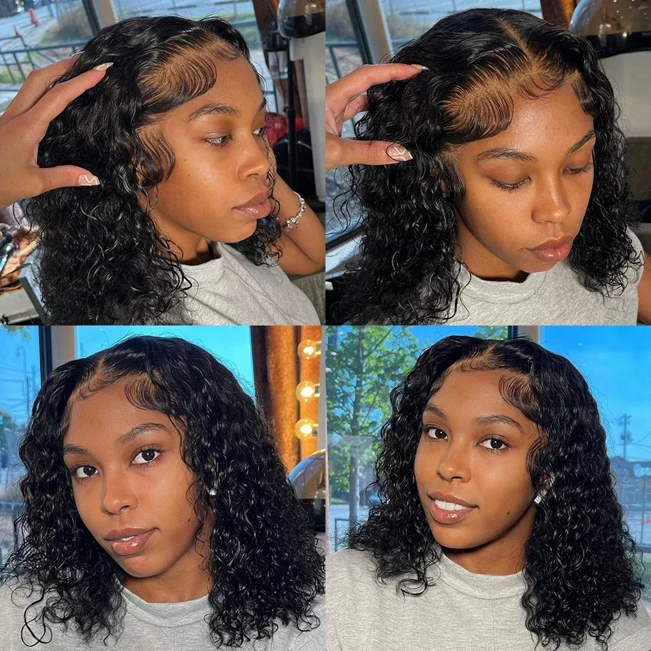 12A Malaysian Water Wave Bundles With Closure 3 Bundles With Closure Unprocessed Virgin Short Curl Tissage Bouclé Cheveux Humain