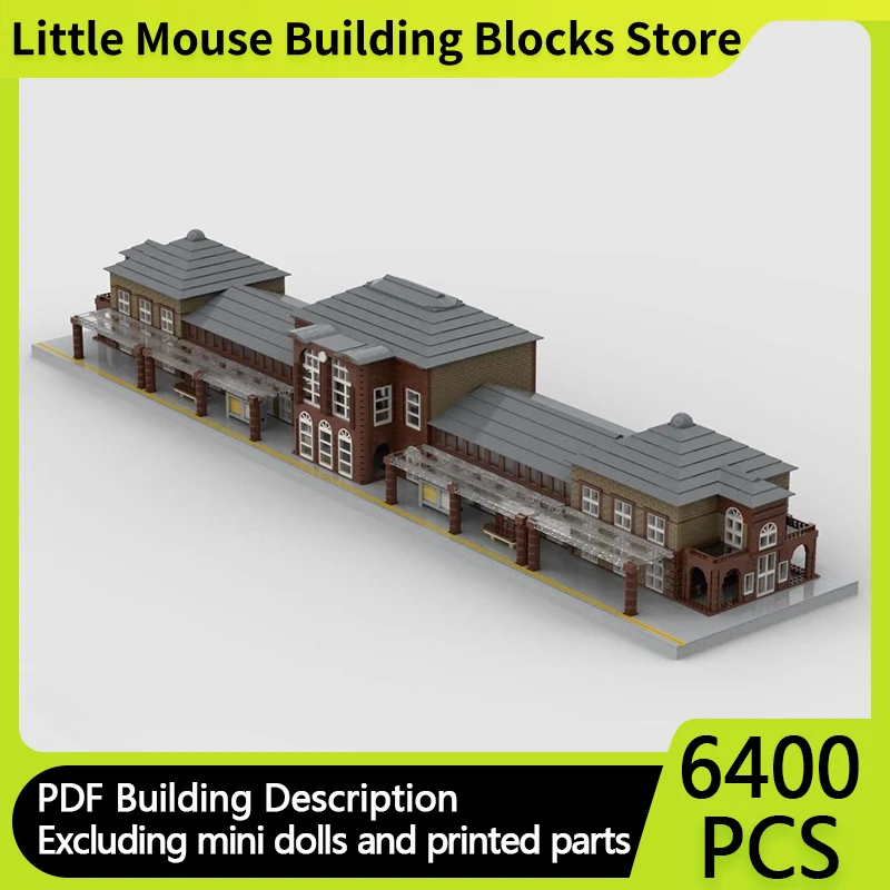 

City Street View Model MOC Building Bricks Main Central Station Modular Technology Gifts Holiday Assemble Children Toys Suit