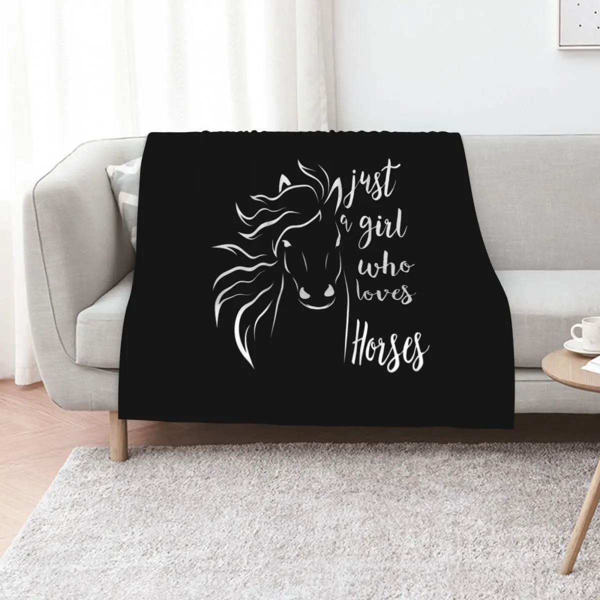 

Just A Girl Who Loves Horses Throw Blanket Multi-Purpose blankets ands Heavy Sofas Blankets