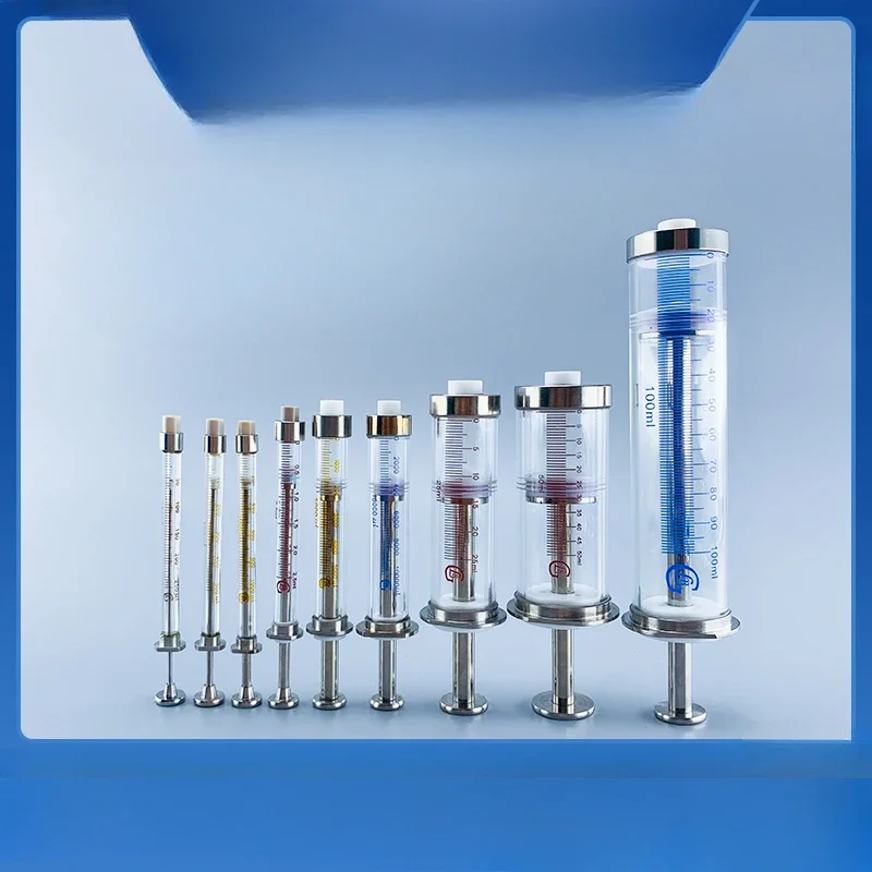 

10ml 25ml 50ml 100ml chromatography gas phase liquid phase 1/4-28 inner teeth glass microinjector, injection needle, syringe