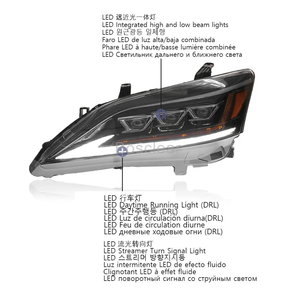 Car Light for Lexus ES ES350 ES200 ES350 Headlights 2006-2012 LED Projetor Headlamp Daytime Running Light Automotive Accessories