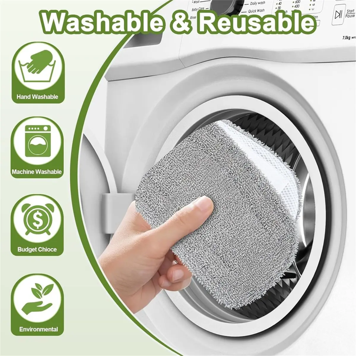 GorFanty GF-6610B/GF-6610, Neugo NE033/NE033M 및 Mxnsewr 스팀 청소기용 스팀 청소기 패드 6팩, 세척 가능한 극세사 천