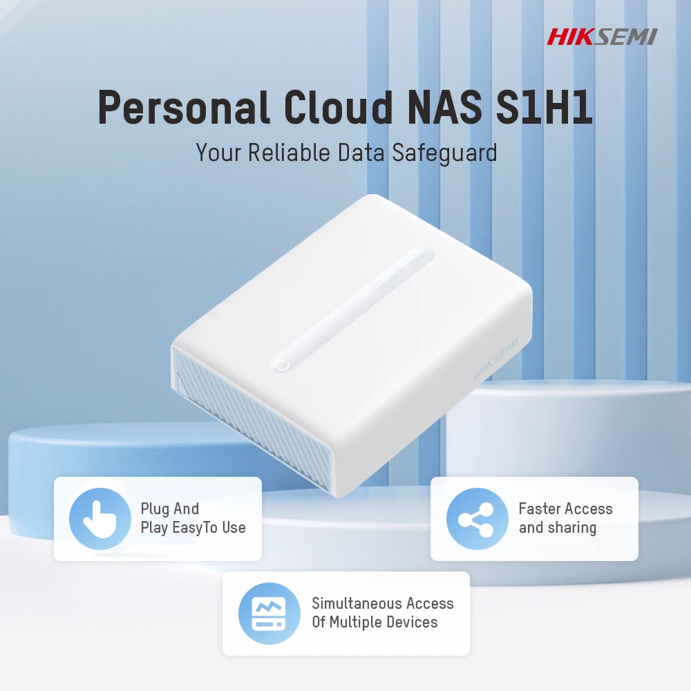 Hiksemi NAS S1 privátní oblak sdílení sit' připevněn úložný serveru pro domácí podpora HDD/SSD 2.5/3.5 palec 12TB maxi