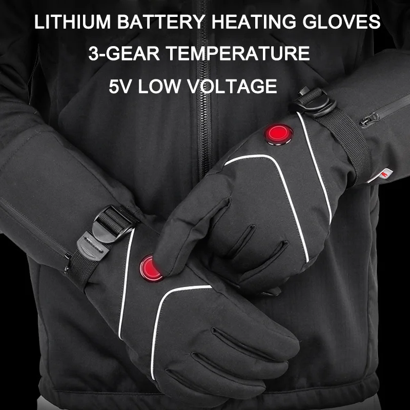 

Motorcycle Waterproof Electric Heating Gloves Touch Screen USB Charge Heated Winter Thermal Warm Bicycle Sports Cycling Skiing