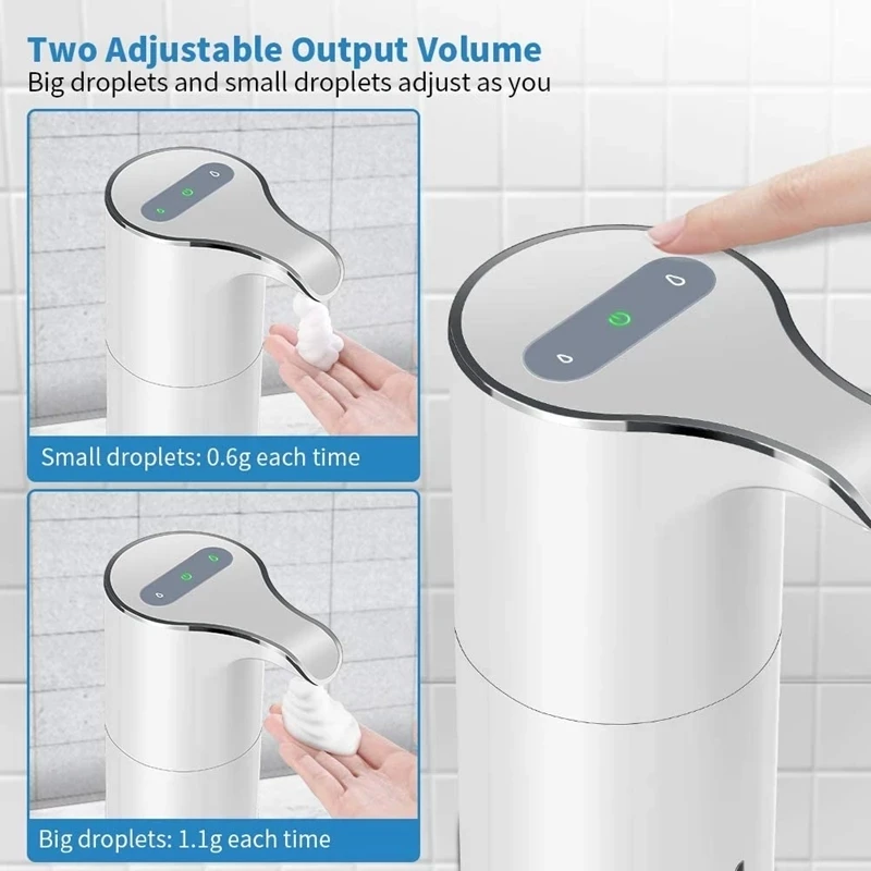 Dispenser automatico di sapone 450ML ricarica USB induzione a infrarossi Dispenser di sapone in schiuma liquida intelligente disinfettante per le mani