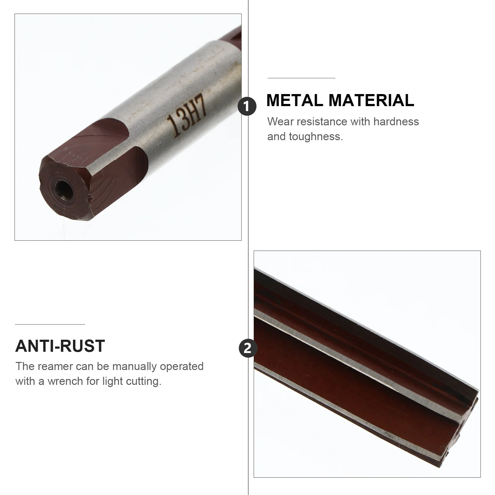 Set Reamer Tangan Straight Shanks untuk Aluminium, Besi Cor, Tembaga, Alat Pembuat Lubang Presisi dengan Ketahanan Aus dan Panas yang Tinggi