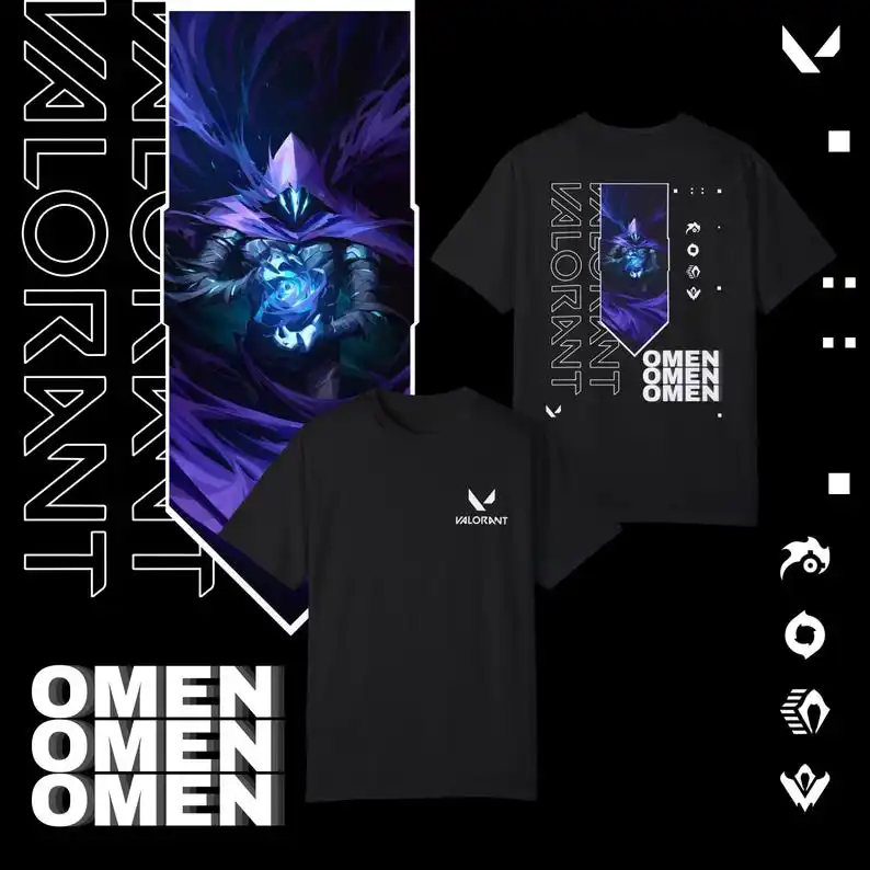 Valorant Omen T-Shirt, Gaming Esports , Gamer Gift, Video Game Clothing, Valorant Fan Apparel.