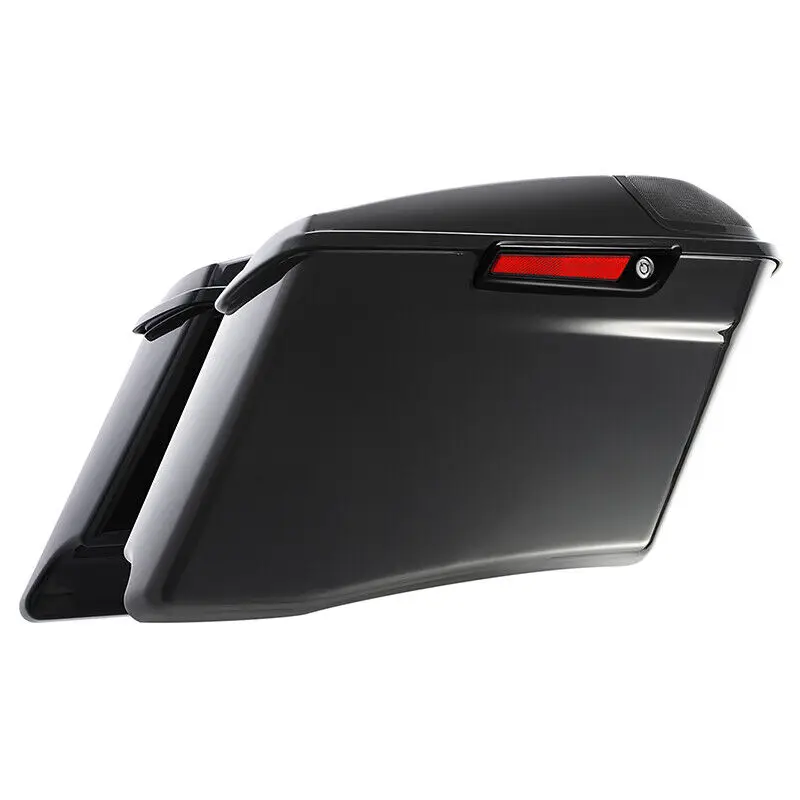 

Motorcycle 4" Stretched Extended Saddlebags For Harley Touring CVO Road King Road Glide Street Glide 2014-2023