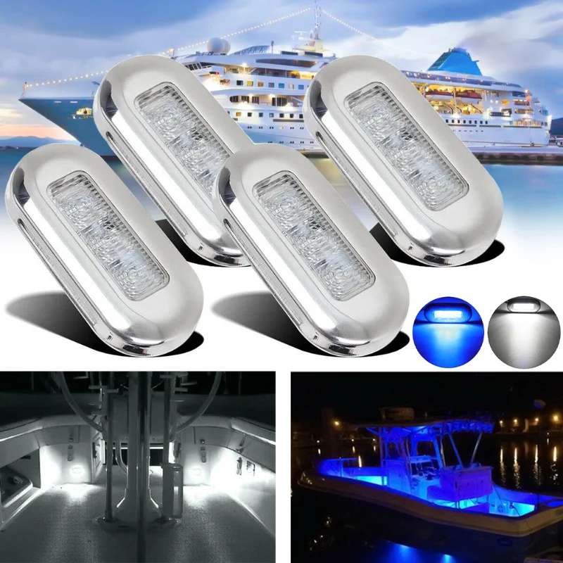 

ISURE MARINE 4 pieces 12V Marine Signal Light 3LED Boat Tail Light Waterproof High-Quality Signal Light Marine Lighting