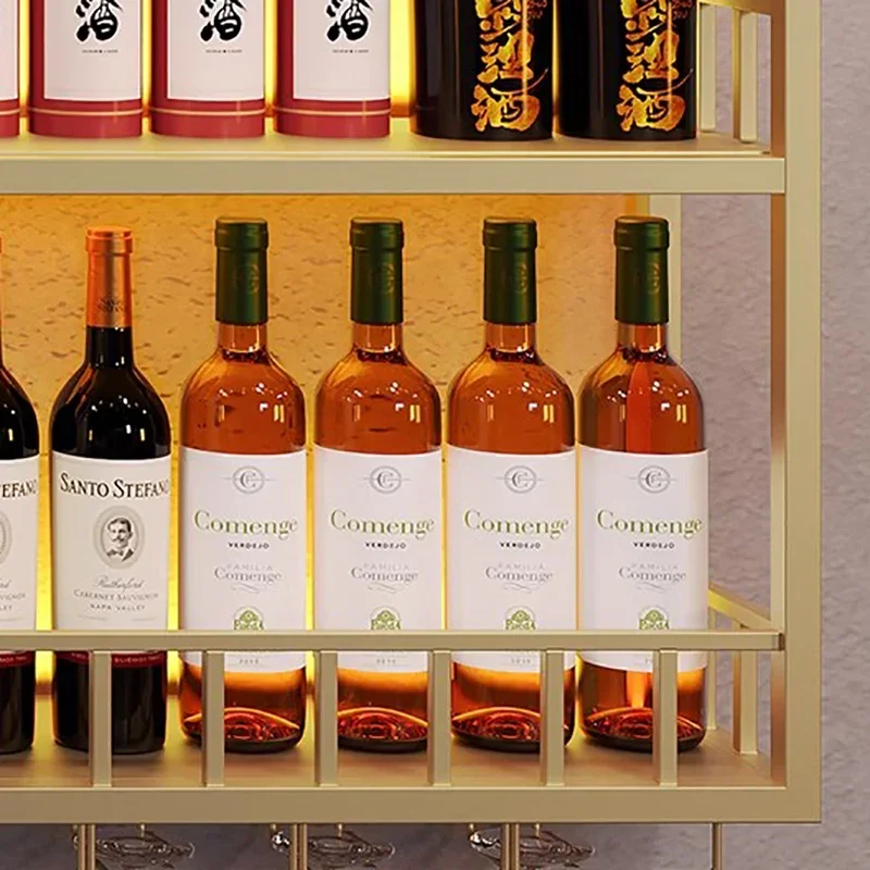 ติดผนังขวดบาร์ชั้นวางของตู้เย็น Wine Cellar กาแฟ Organizer Club ไนท์คลับโมเดิร์น Muebles Racks Bar Mini
