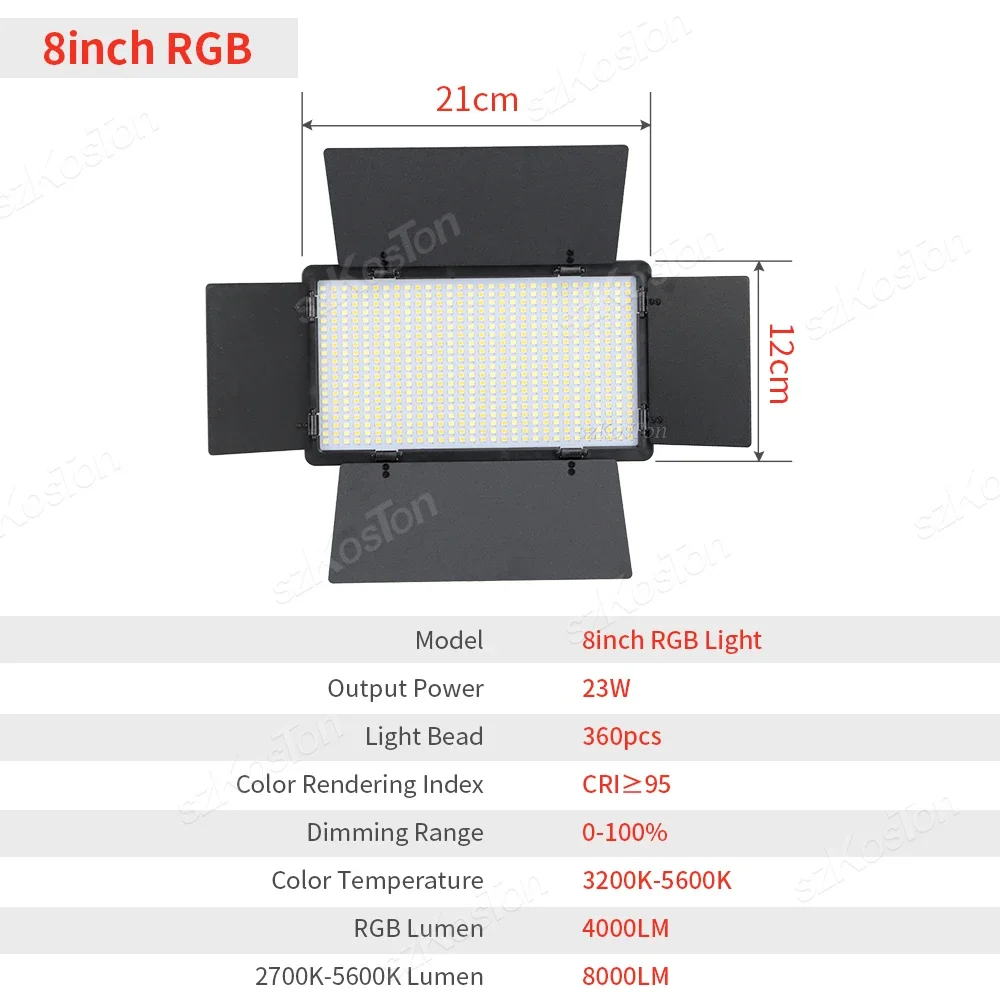 U600 RGB LED Photo Studio Light for Youbute Game Live Video Lighting Portable Video Recording Photography Panel Lamp