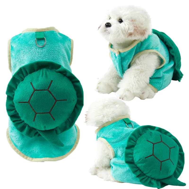 

New Halloween Pet Clothes Turtle Flannel Thickened Tractable Cat and Dog Clothes
