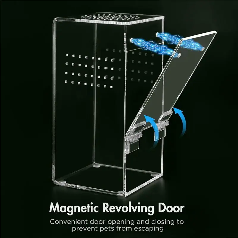 [A93Z!】 Acrylic Reptile Terrarium 360° Clear Design, Easy Assembly& Pet Secure Structure For Tarantulas, For Jumping Spiders, Ge