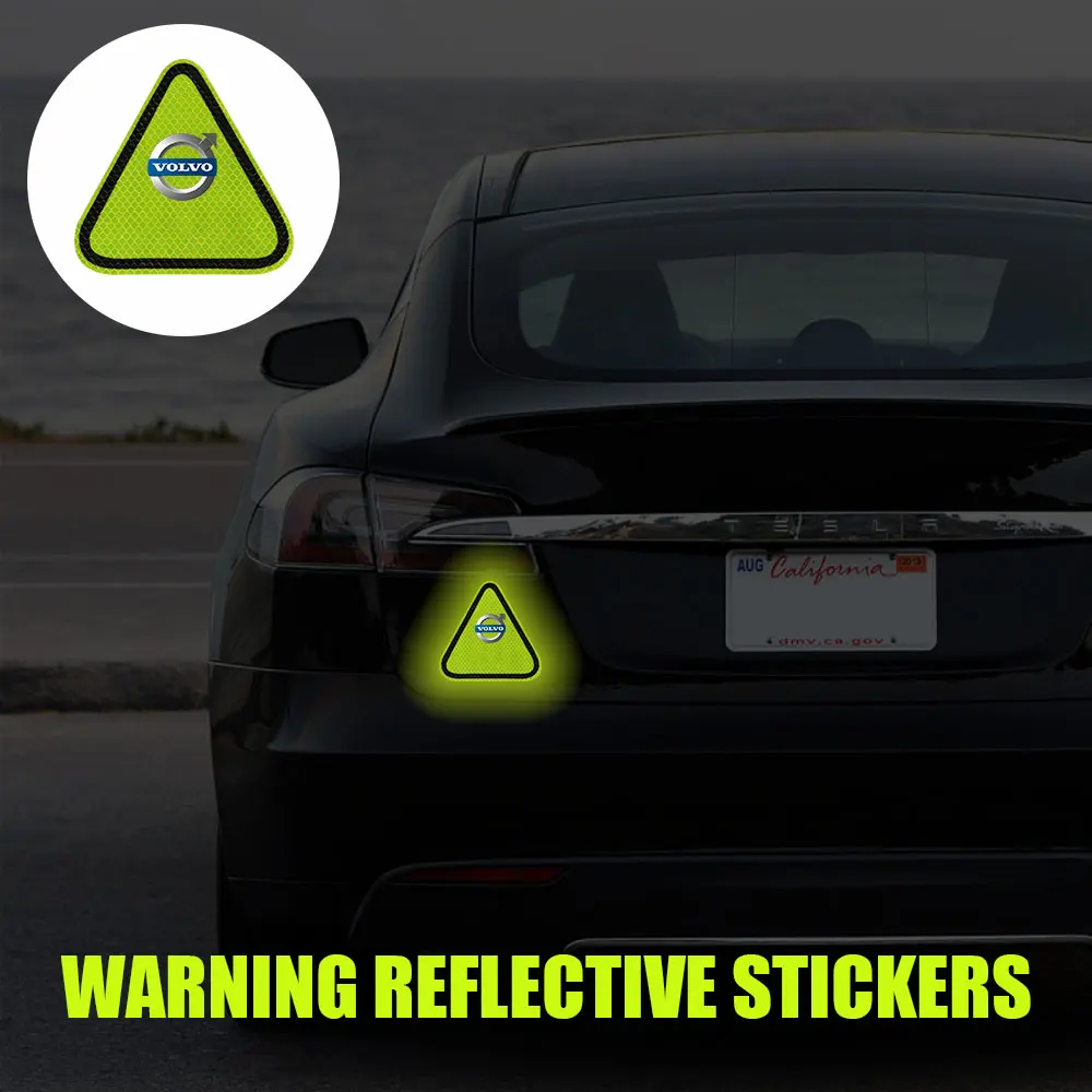 Car Exterior Safety Warning Mark Auto Emblem Reflective Tape Stickers For Volvo S80L XC60 XC90 S40 S60 S80 V40 V60 V70 Rdesign