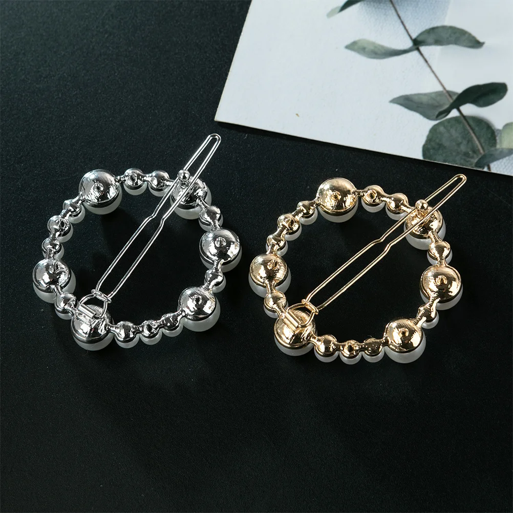 

4pcs Pearl Hair Clips Round Circle Barrette For Women Fashionable Hairpin Elegant Accessories Daily Wedding Party Use Hair