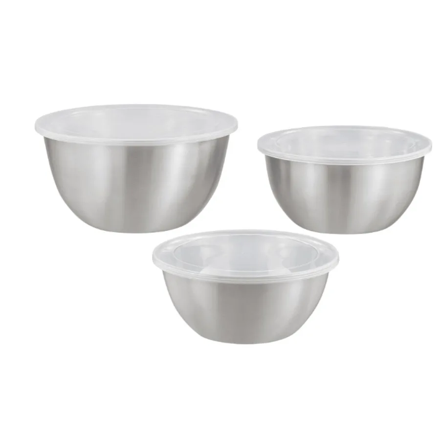 

Mainstays 6Piece Brushed Stainless Steel Mixing and Storage Bowl Set with Lids