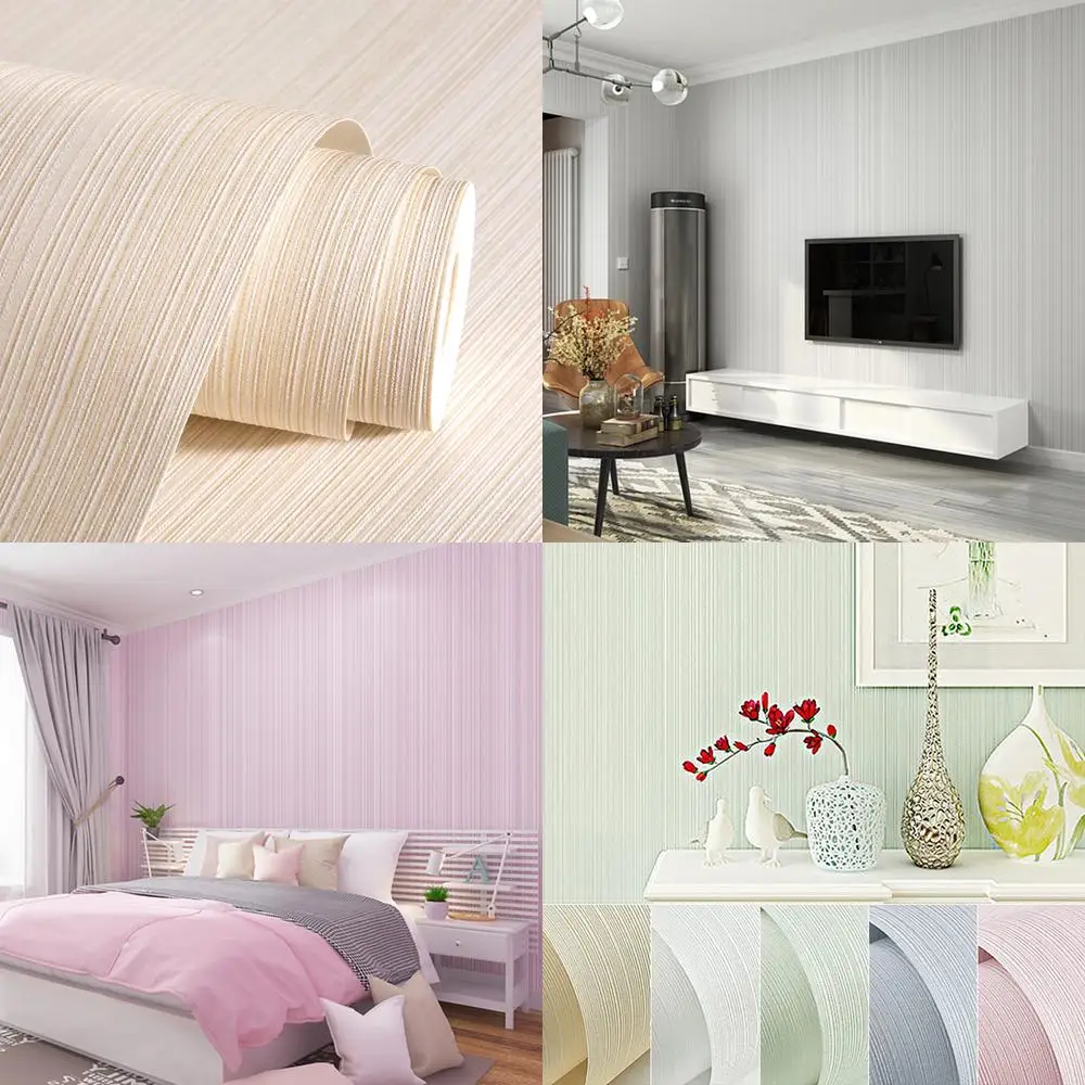 Simple 3D Textured Non Woven Wallpaper for Living Room Dining Room Hallway Bedroom Renovation Plain Color Engineering Wallpaper
