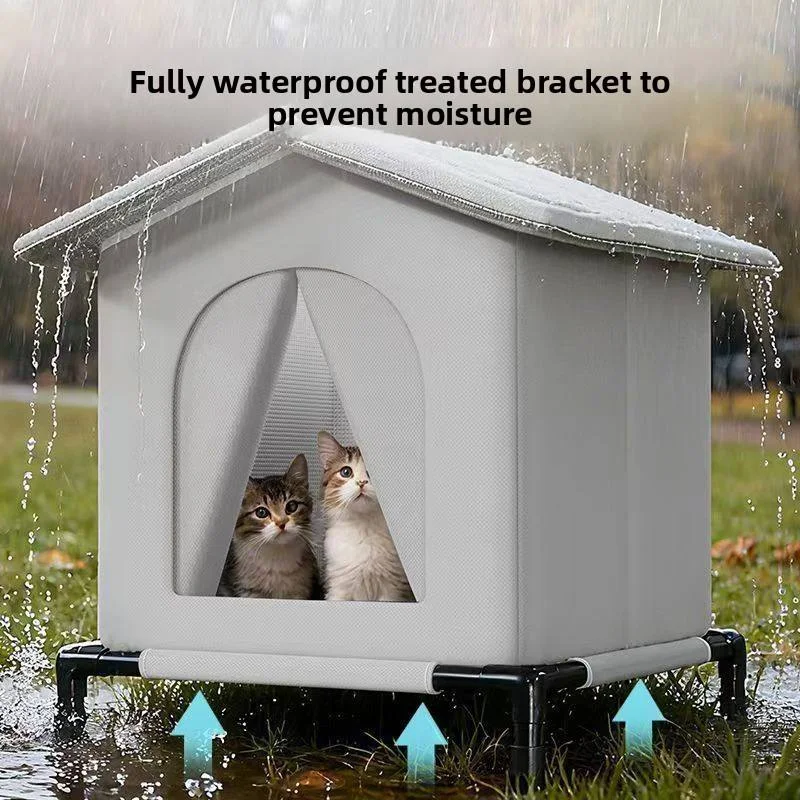 Outdoor Waterproof Dog House Winter Warm Pet Cave Sleeping Bed Foldable Washable Stray Cat Shelter for Small Dogs And Puppies