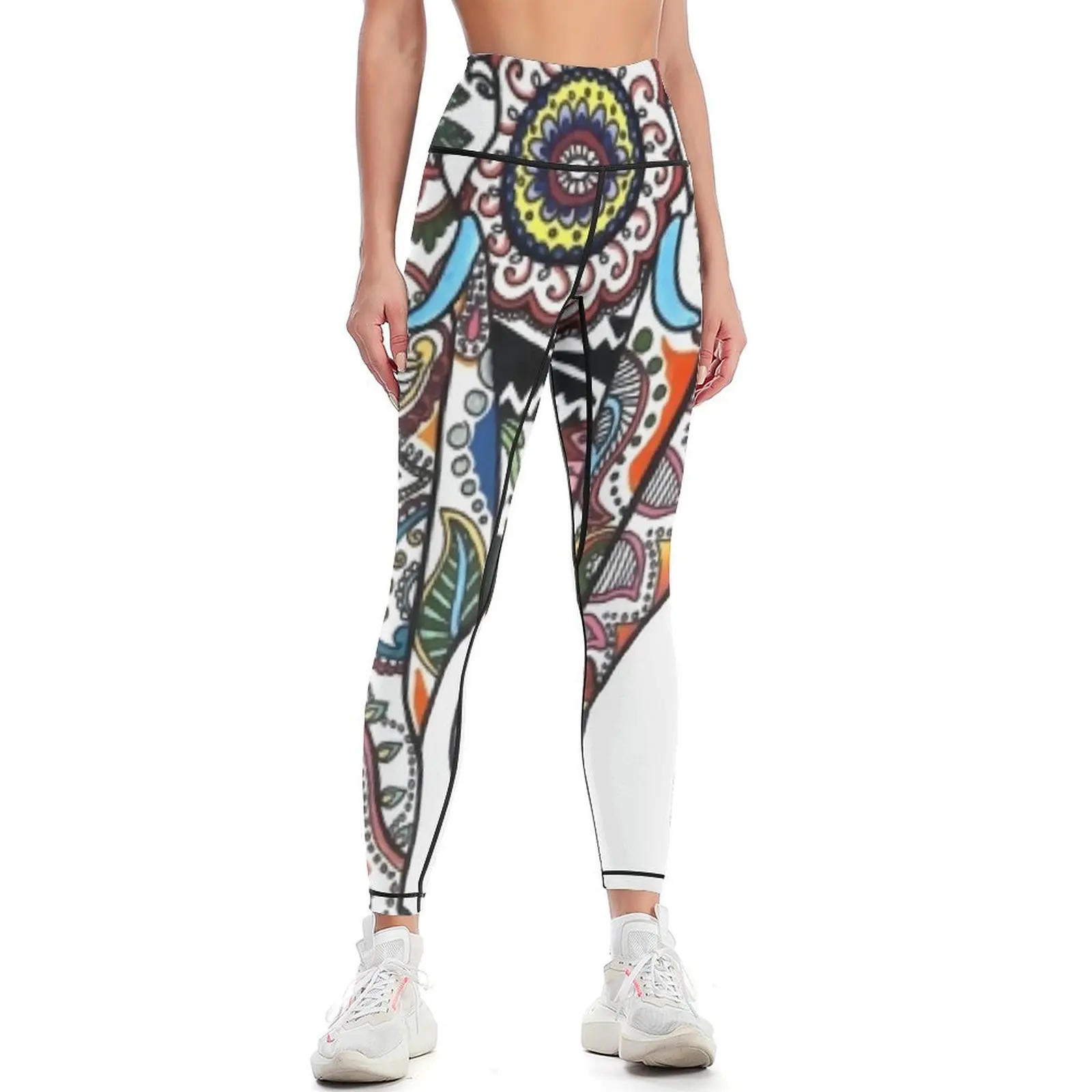 

Illustrative Elephant Ganesh Drawing Leggings sports for legging gym Training pants Womens Leggings