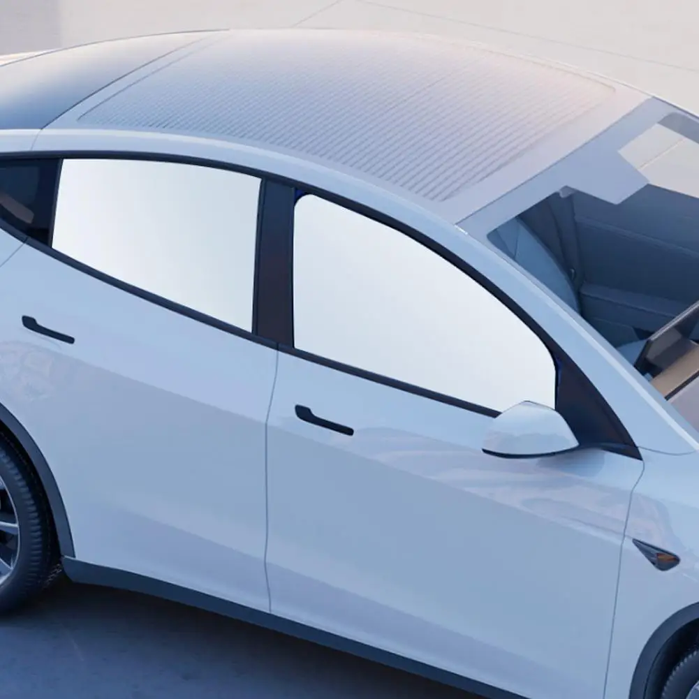 Magnetic Car Window Sunshade Titanium Silver Cloth Sun Shade Curtain Foldable UV Protection Side Window Sun Visor - view 5