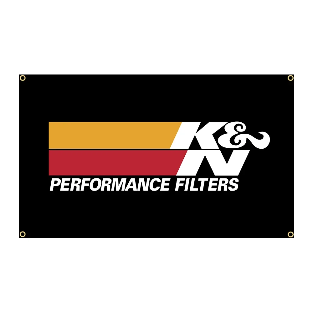 90x150cm K&N Racing Car Flag Polyester Printed Retrofit Banner Garage or Outdoor For Decoration