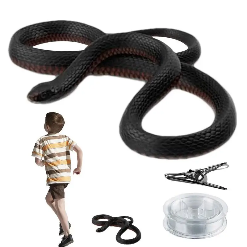 Scherzo serpente Scherzo serpente in silicone con clip per corda Kit bavaglio da golf realistico Scherzi da gioco in silicone Giocattolo per bambini Adulti e uomini