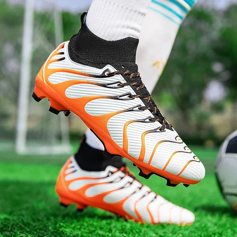 Männer Fußball Schuhe Sport FG/TF Outdoor Fußball Stiefel Training Jungen Spiel Rutschfeste Lange Spikes Stollen Indoor Futsal komfortable – Detail 31
