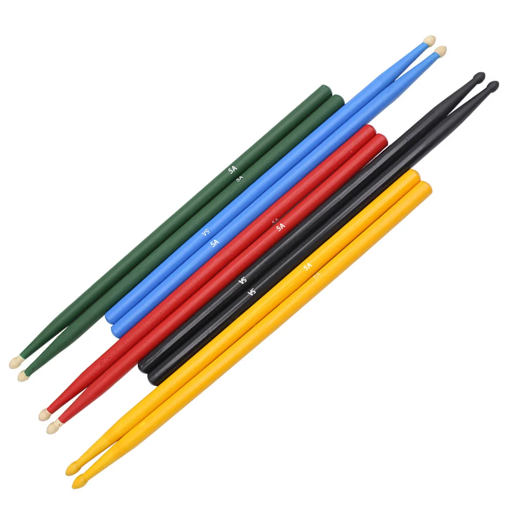 

Wooden Drumsticks Colorful 5A Size Water Drop Head Anti-Slip Grip Durable For Acoustic Electronic Drums Kids Adults