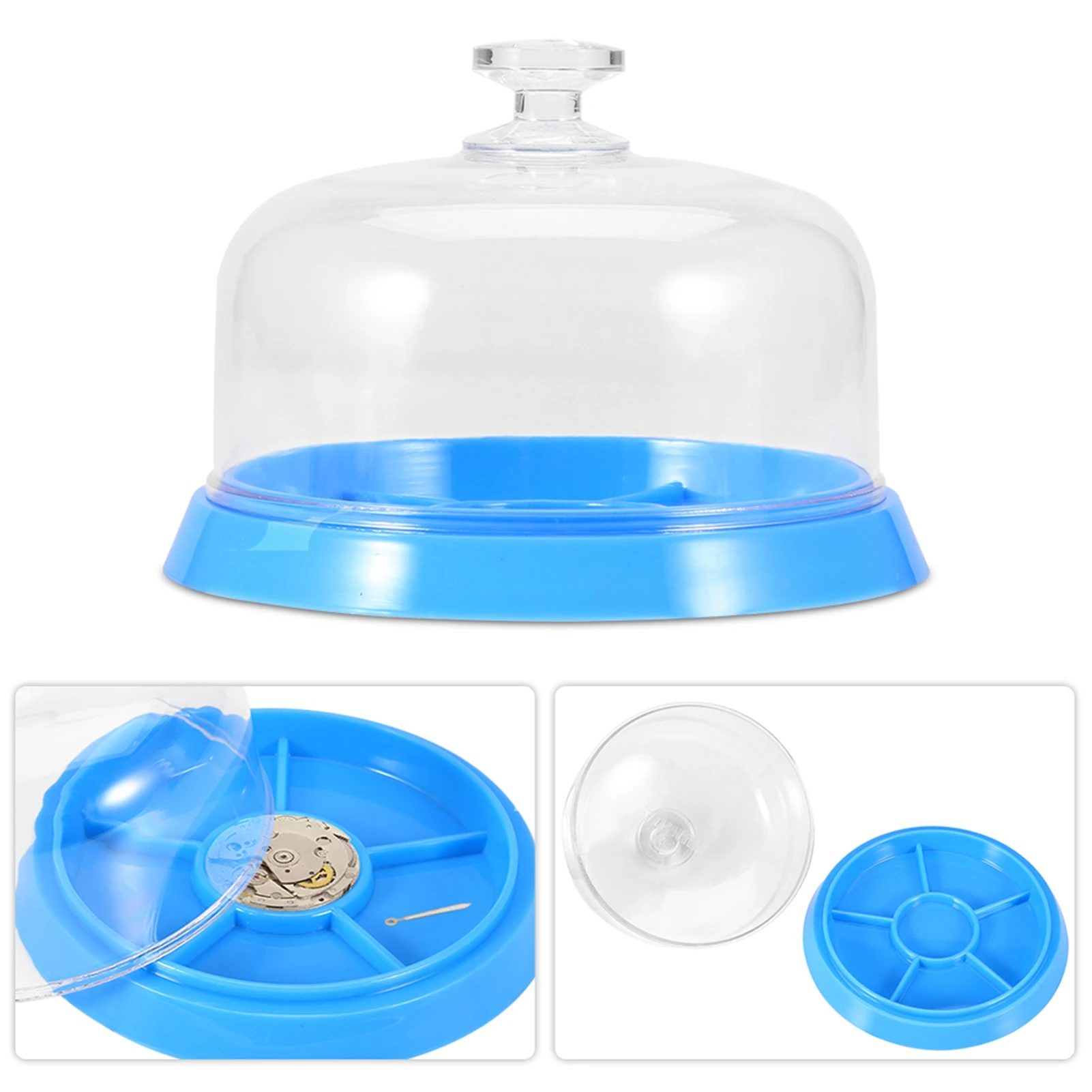 Watch Dust Cover 6 Slots Watch Movement Accessory Dust Cover Plastic Tray Repair Tool Watch Dust Tray